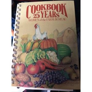 VTG 1995 Women Of The Farm Bureau Cookbook 25 Years Edwardsville Illinois